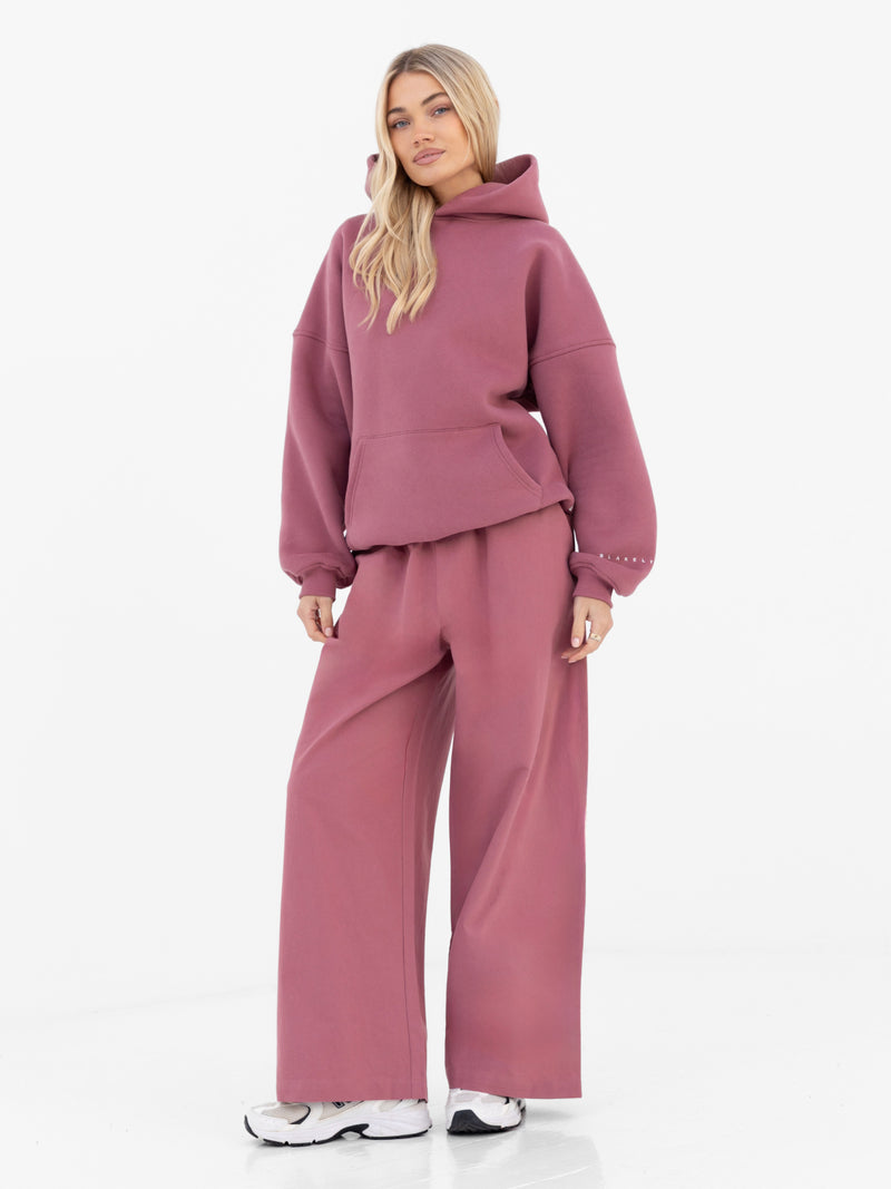 Maya Wide Leg Trousers - Dark Berry