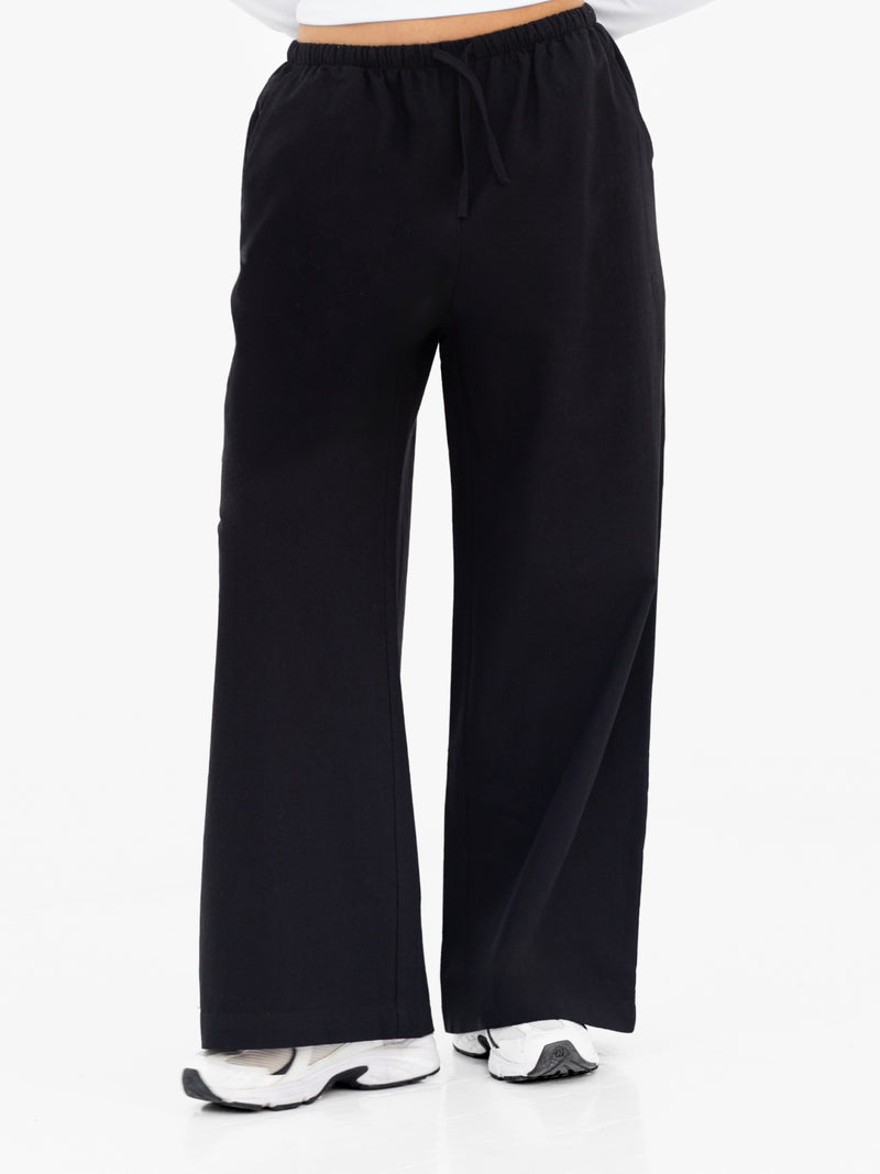 Maya Wide Leg Trousers - Black