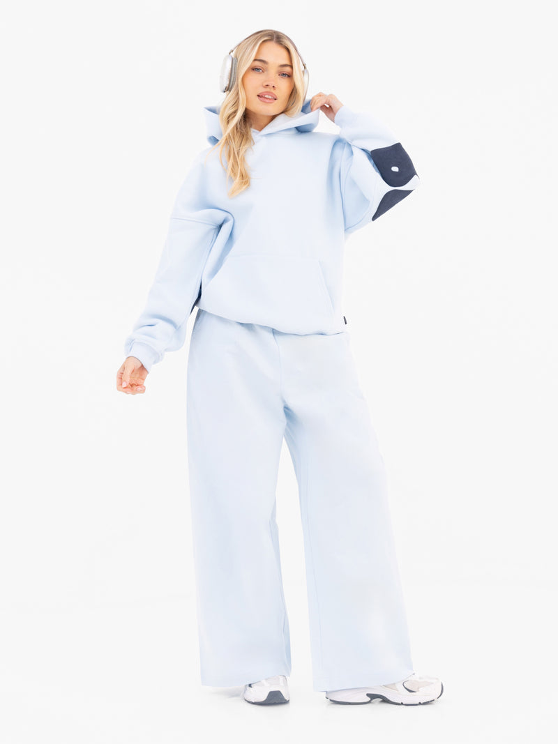 Maya Wide Leg Trousers - Soft Blue