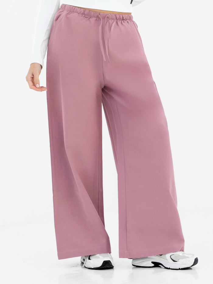 Maya Wide Leg Trousers - Dusty Pink