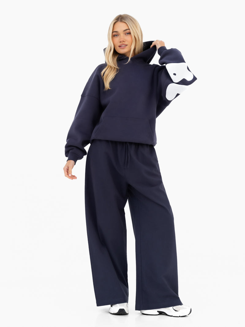 Maya Wide Leg Trousers - True Navy