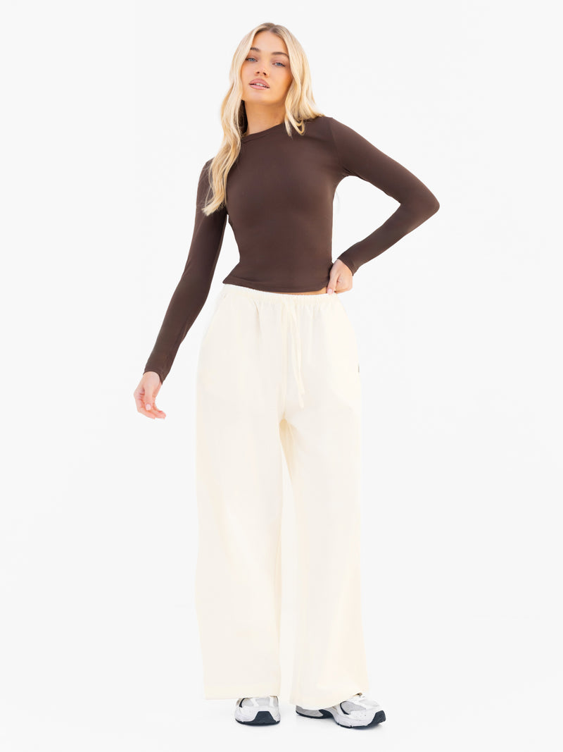 Maya Wide Leg Trousers - Buttermilk