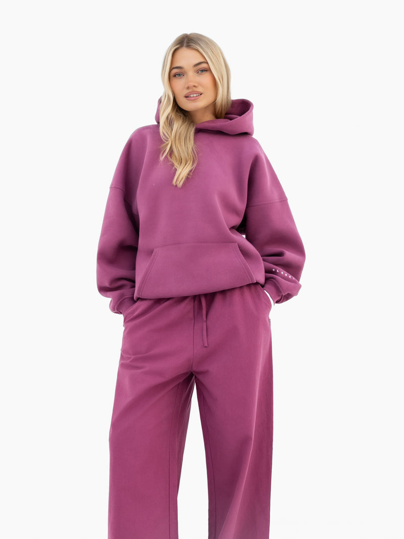 Maya Wide Leg Trousers - Mulberry