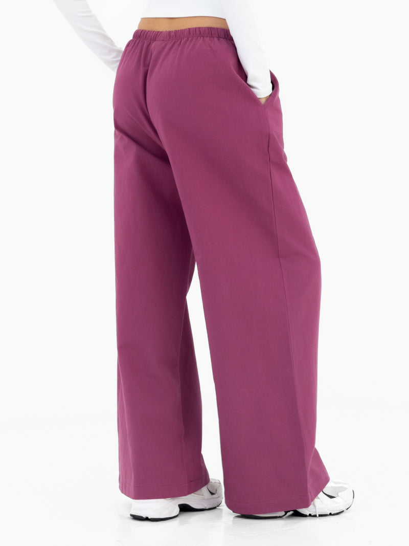 Maya Wide Leg Trousers - Mulberry