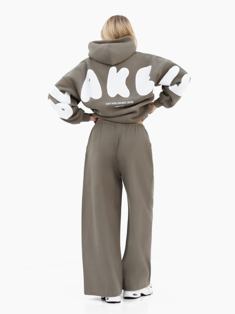 Maya Wide Leg Trousers - Safari Green