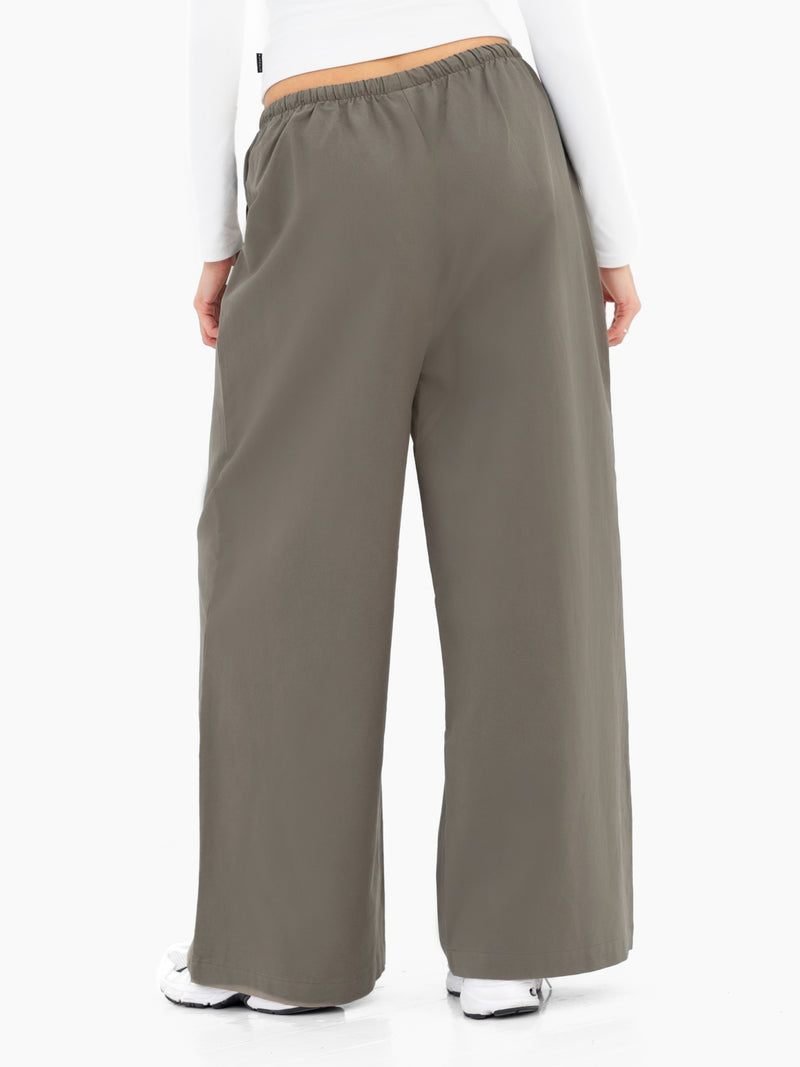 Maya Wide Leg Trousers - Safari Green