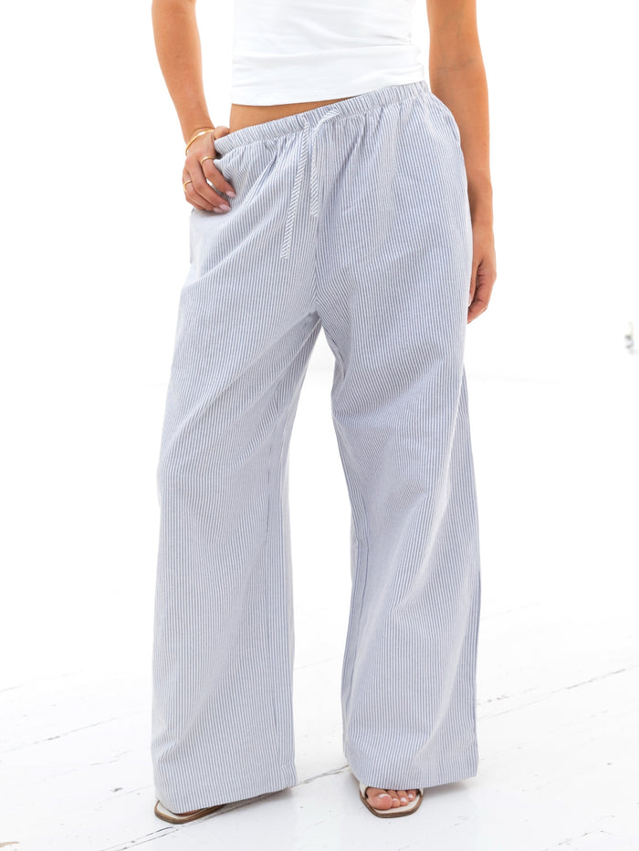 Lola Stripe Trousers - Grey