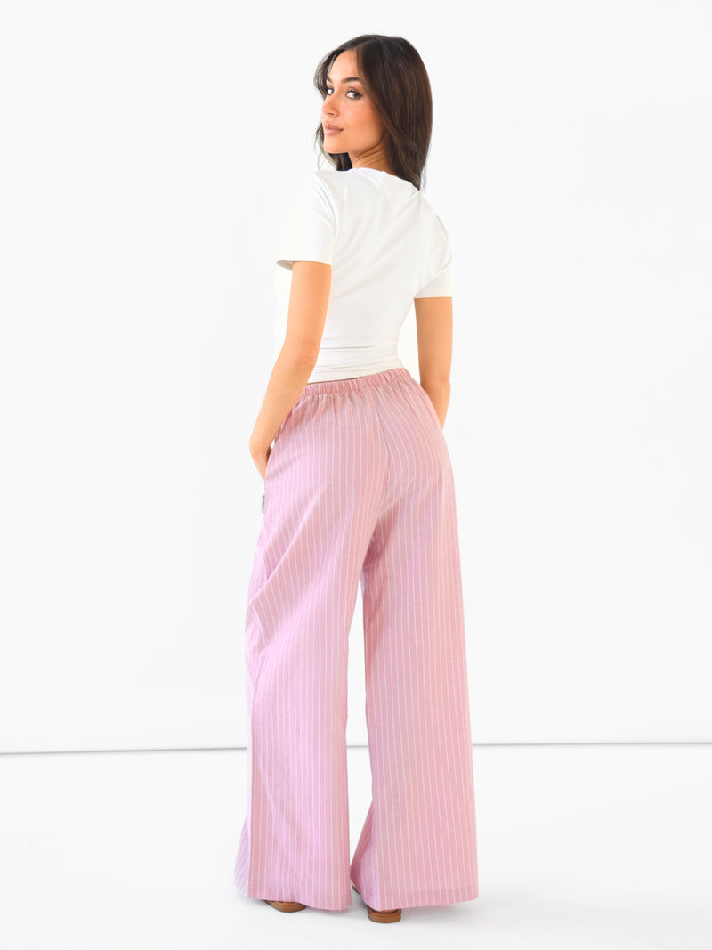 Summer Stripe Trousers - Pink Stripe