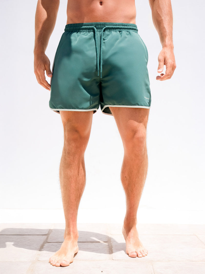 Panel Swim Shorts - Teal Green