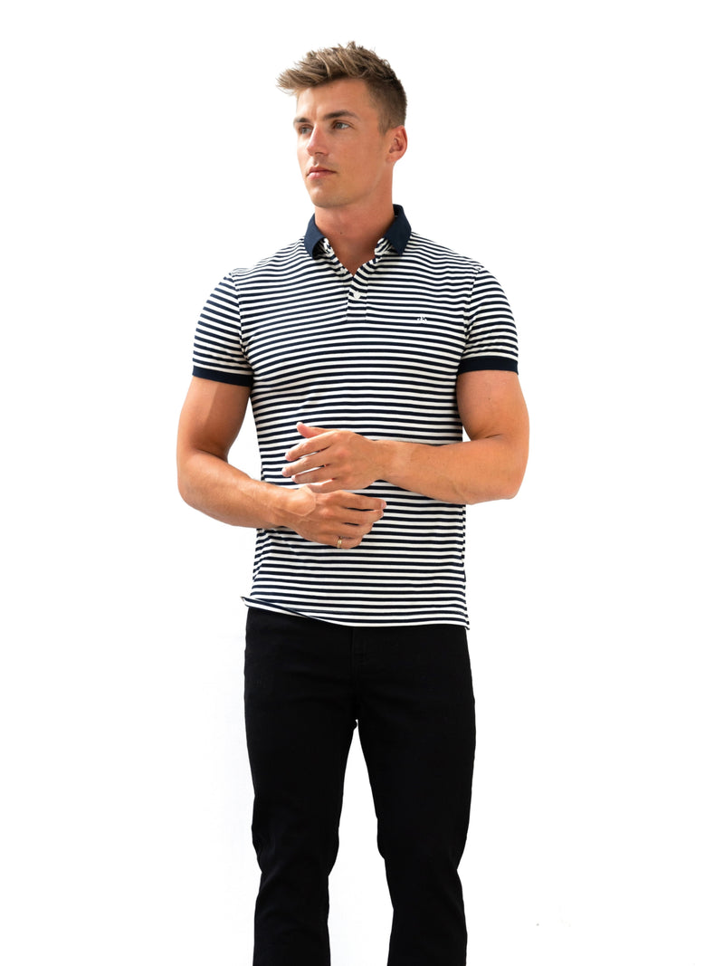 Stripe Polo Shirt - Navy