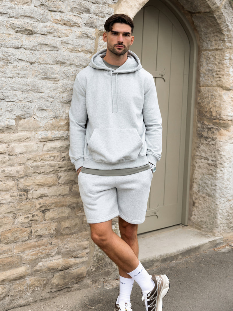 Blakely Basic Relaxed Jogger Shorts - Marl Grey