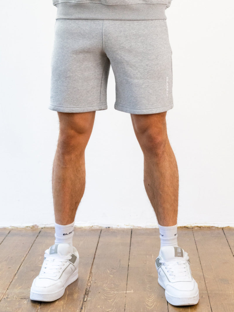 Italic Linear Relaxed Jogger Shorts - Marl Grey