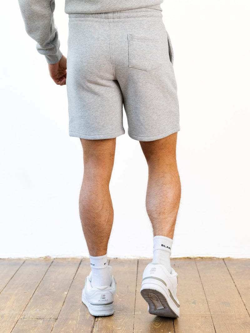 Italic Linear Relaxed Jogger Shorts - Marl Grey