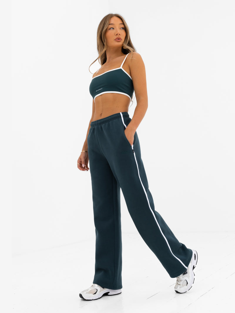 Jada Wide Leg Sweatpants - Teal Green