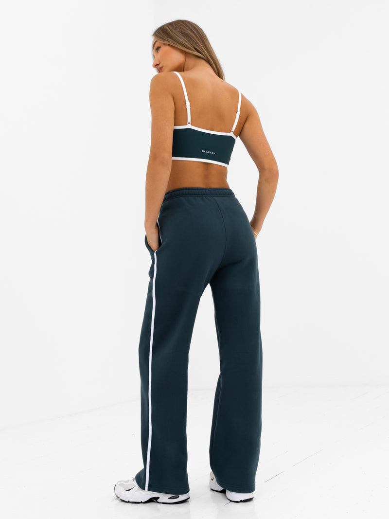 Jada Wide Leg Sweatpants - Teal Green