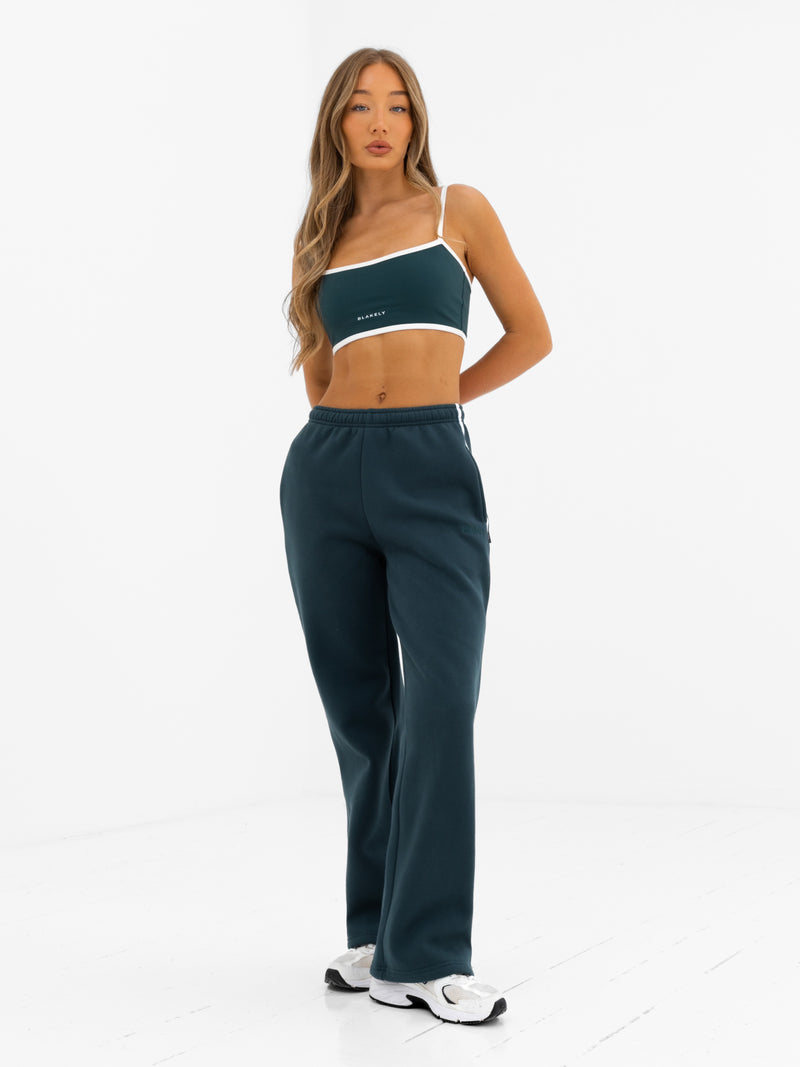 Jada Wide Leg Sweatpants - Teal Green