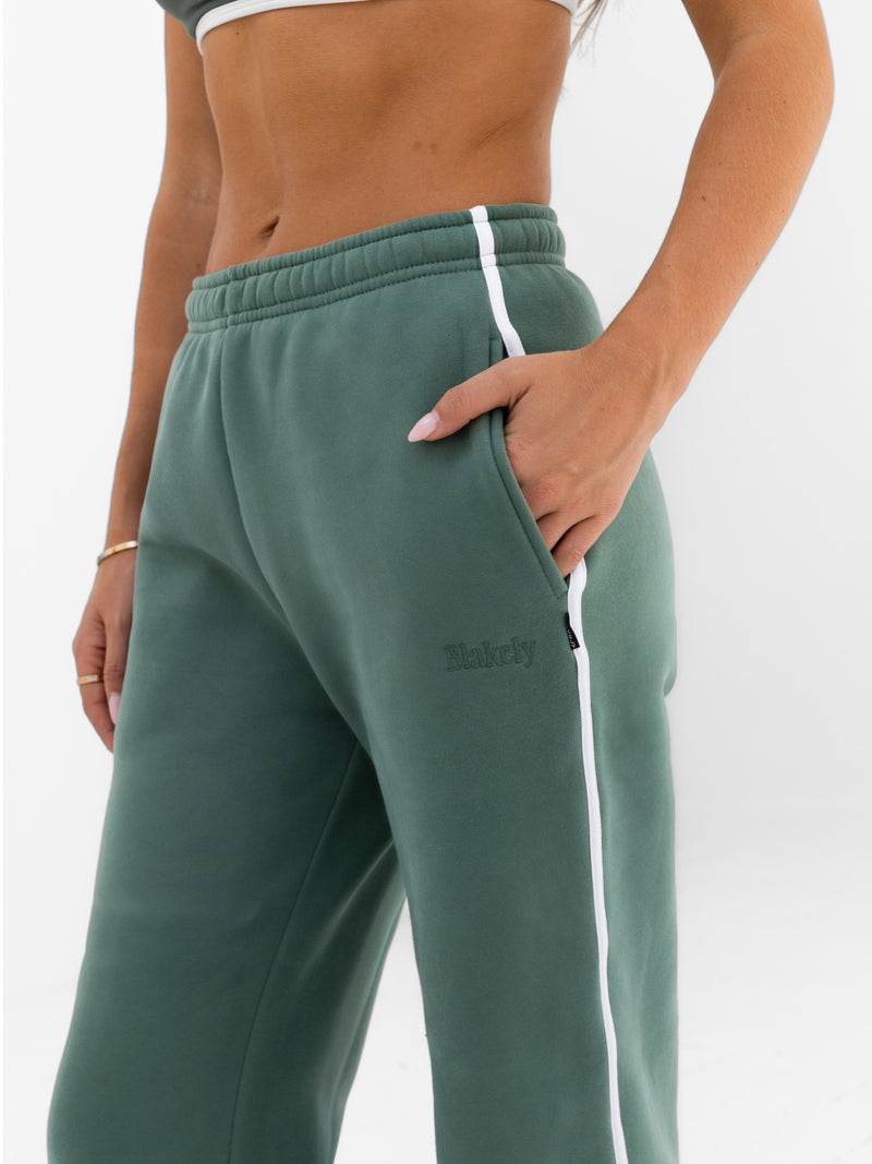 Jada Wide Leg Sweatpants - Vintage Green