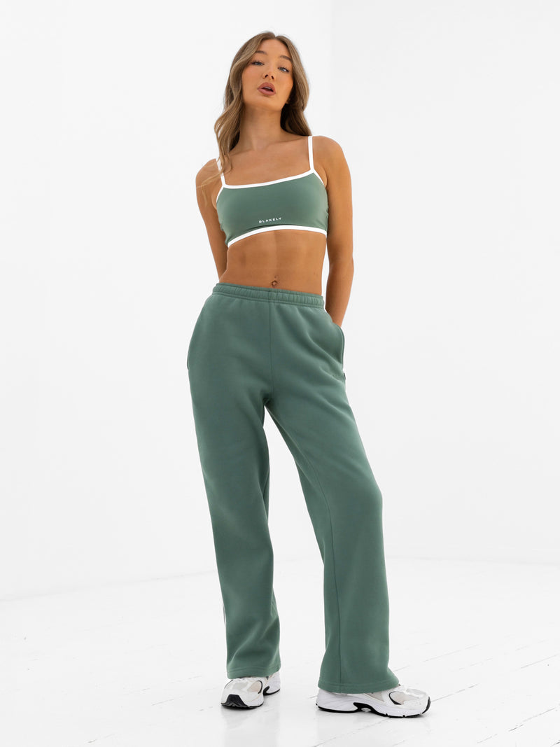 Jada Wide Leg Sweatpants - Vintage Green