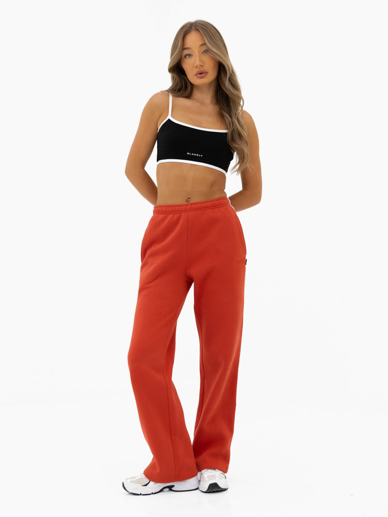Jada Wide Leg Sweatpants - Washed Red