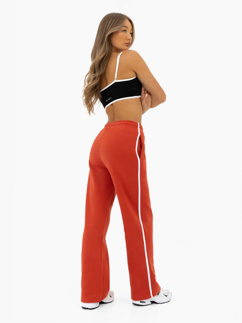 Jada Wide Leg Sweatpants - Washed Red