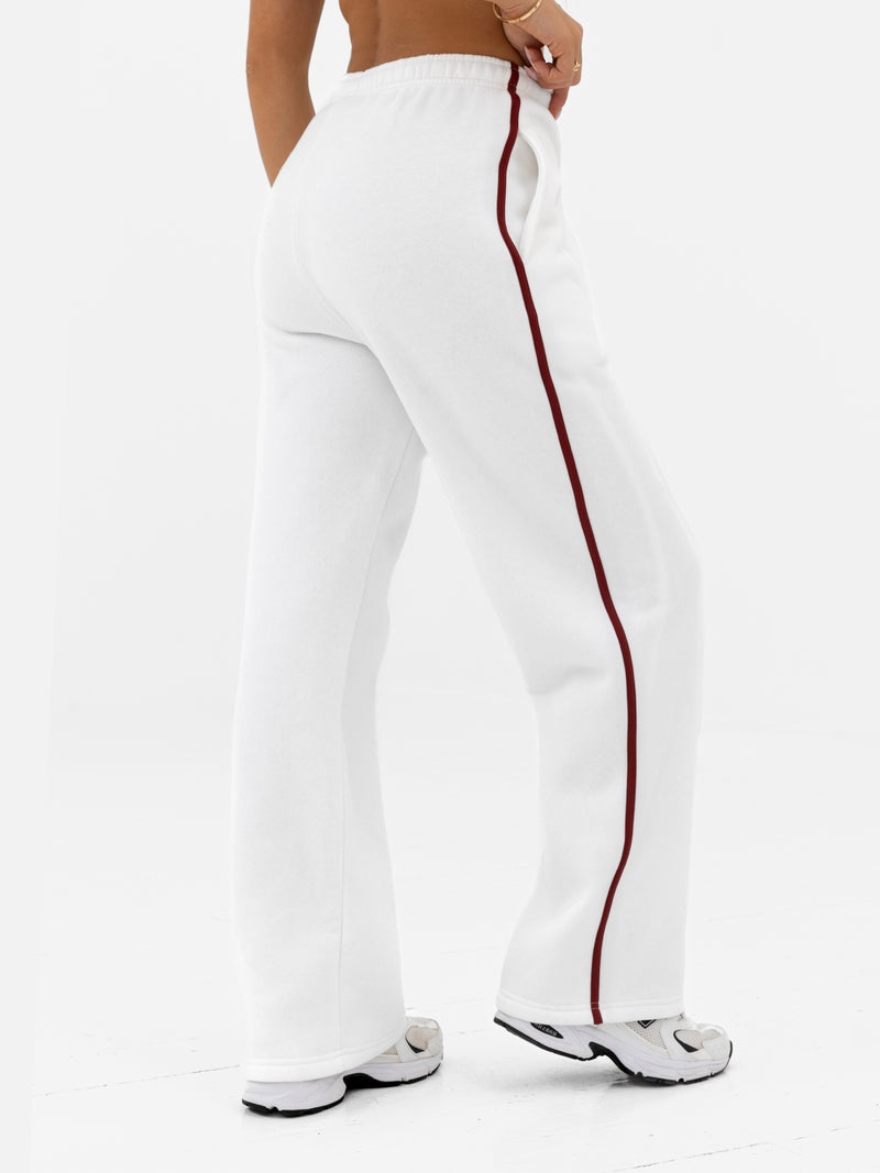 Jada Wide Leg Sweatpants - Flat White