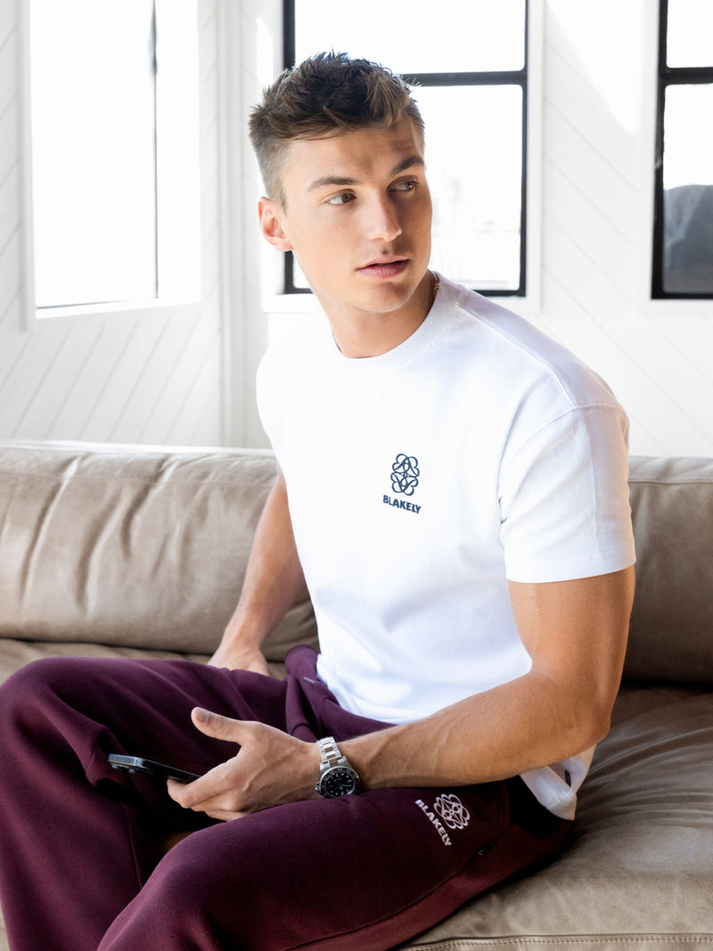 Mateo Wide Leg Sweatpants - Deep Burgundy