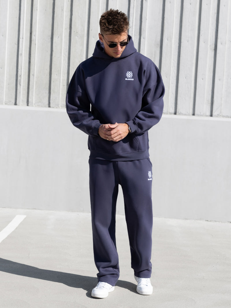Mateo Wide Leg Sweatpants - True Navy