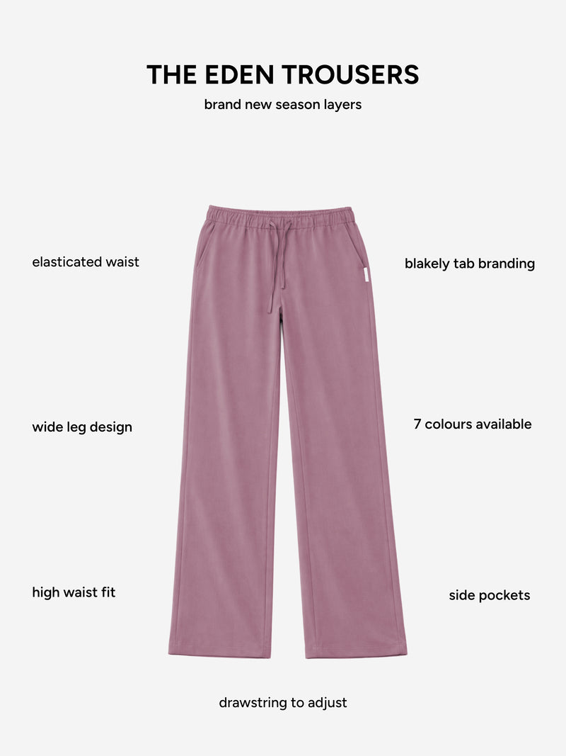 Eden Elasticated Trousers - Dusty Rose