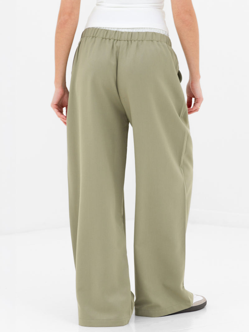 Eden Elasticated Trousers - Warm Olive