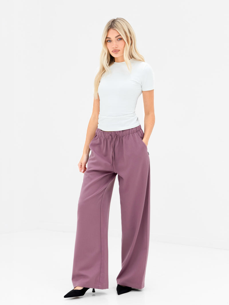 Eden Elasticated Trousers - Dusty Rose