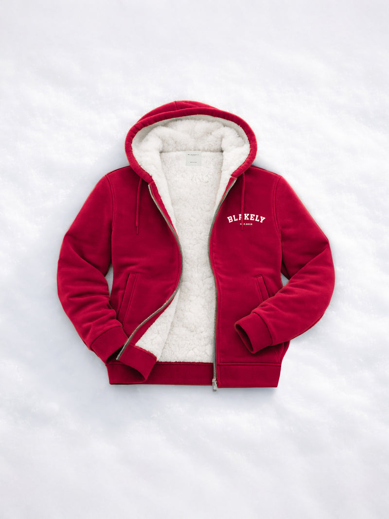 Heritage Relaxed Full Zip Hoodie - Red