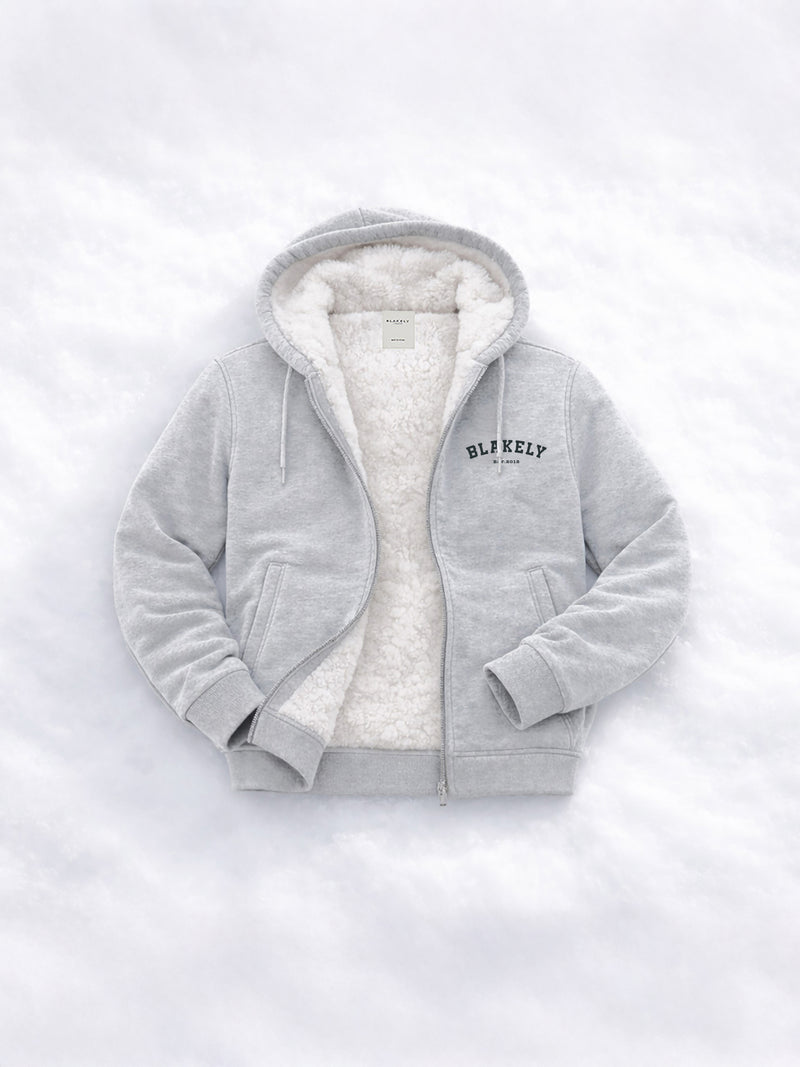 Heritage Relaxed Full Zip Hoodie - Marl Grey