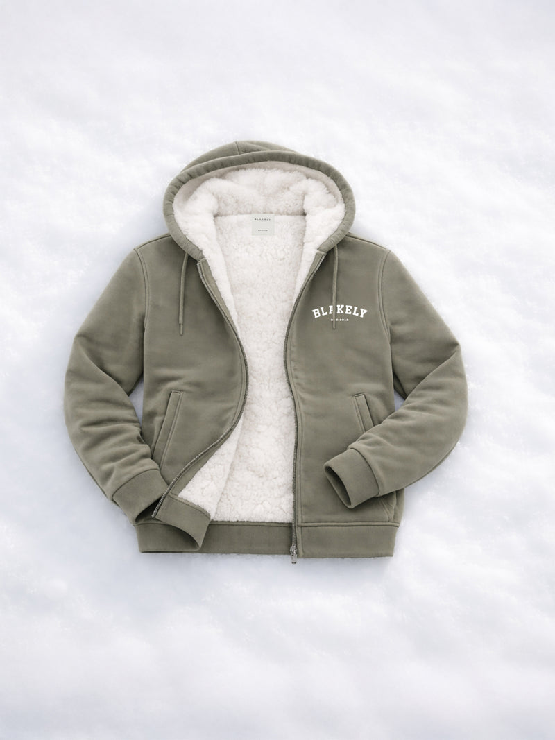 Heritage Oversized Full Zip Hoodie - Safari Green