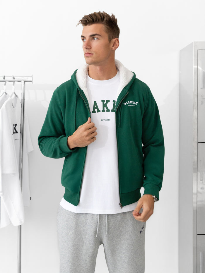 Heritage Relaxed Full Zip Hoodie - Pine Green