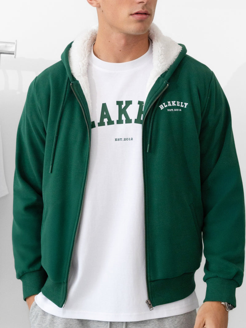 Heritage Relaxed Full Zip Hoodie - Pine Green