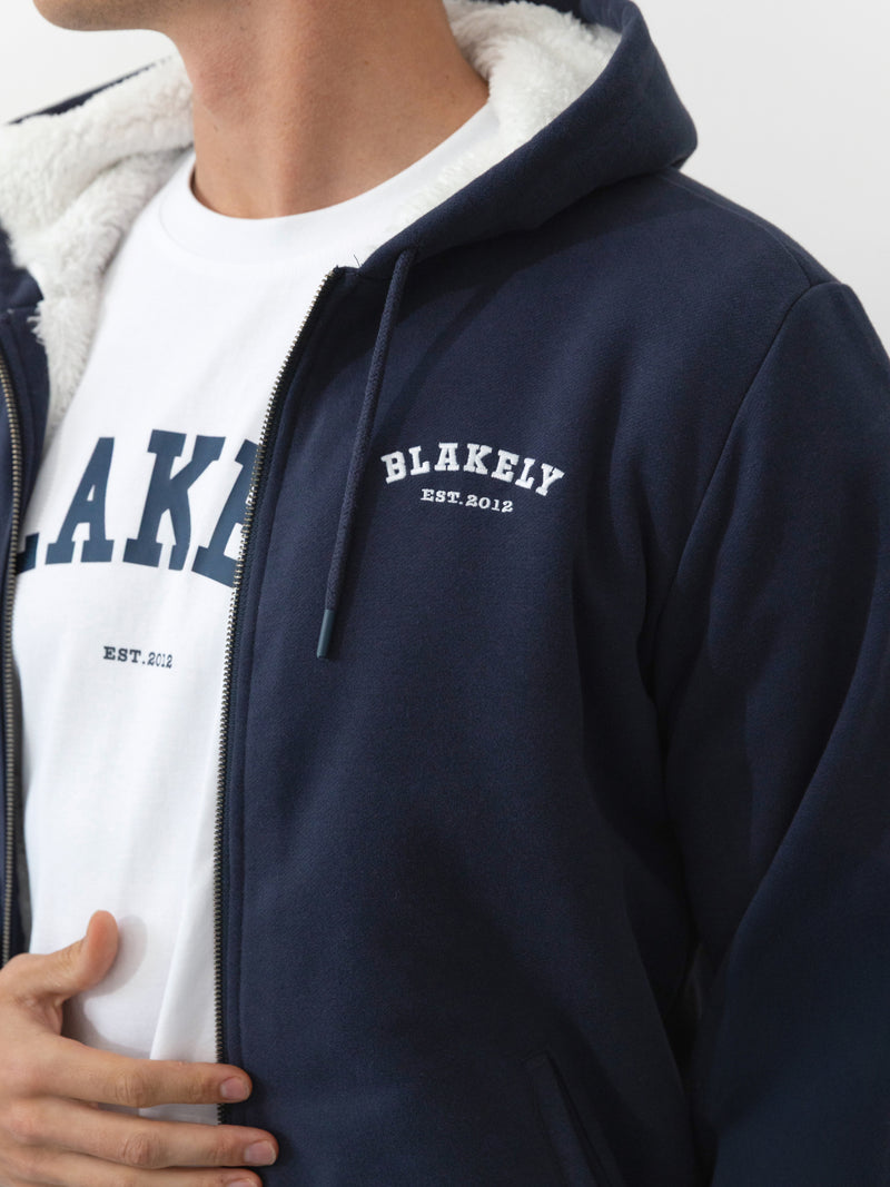 Heritage Relaxed Full Zip Hoodie - True Navy