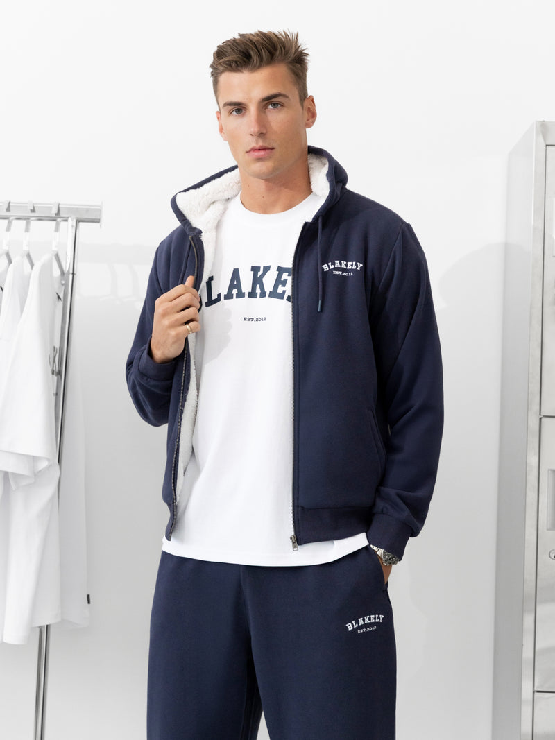 Heritage Relaxed Full Zip Hoodie - True Navy
