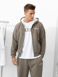 Heritage Relaxed Full Zip Hoodie - Safari Green