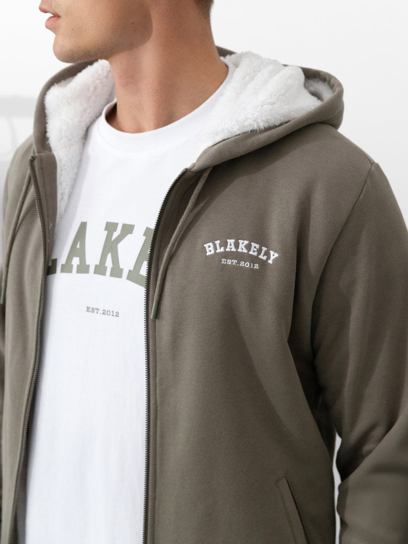 Heritage Relaxed Full Zip Hoodie - Safari Green