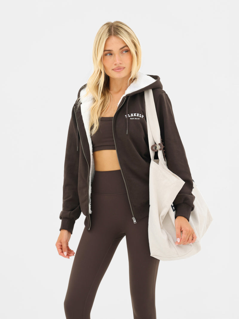 Heritage Full Zip Hoodie - Chocolate Brown