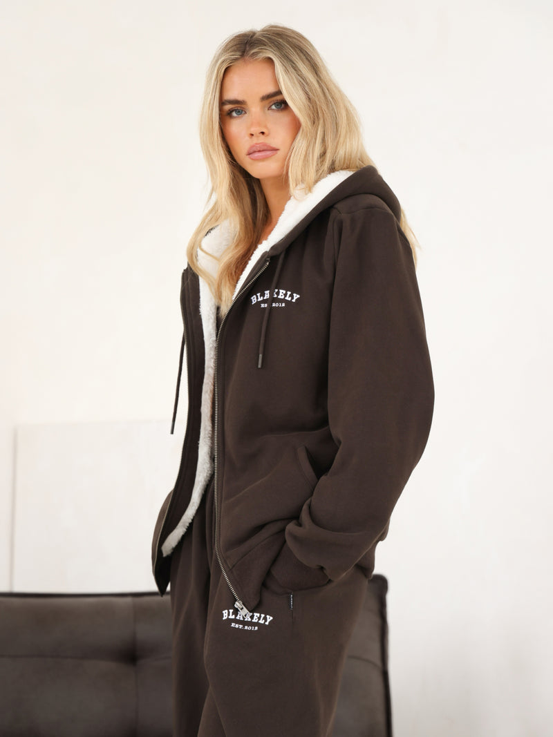 Heritage Full Zip Hoodie - Chocolate Brown