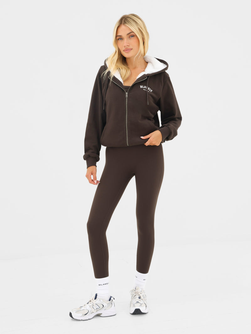 Heritage Full Zip Hoodie - Chocolate Brown