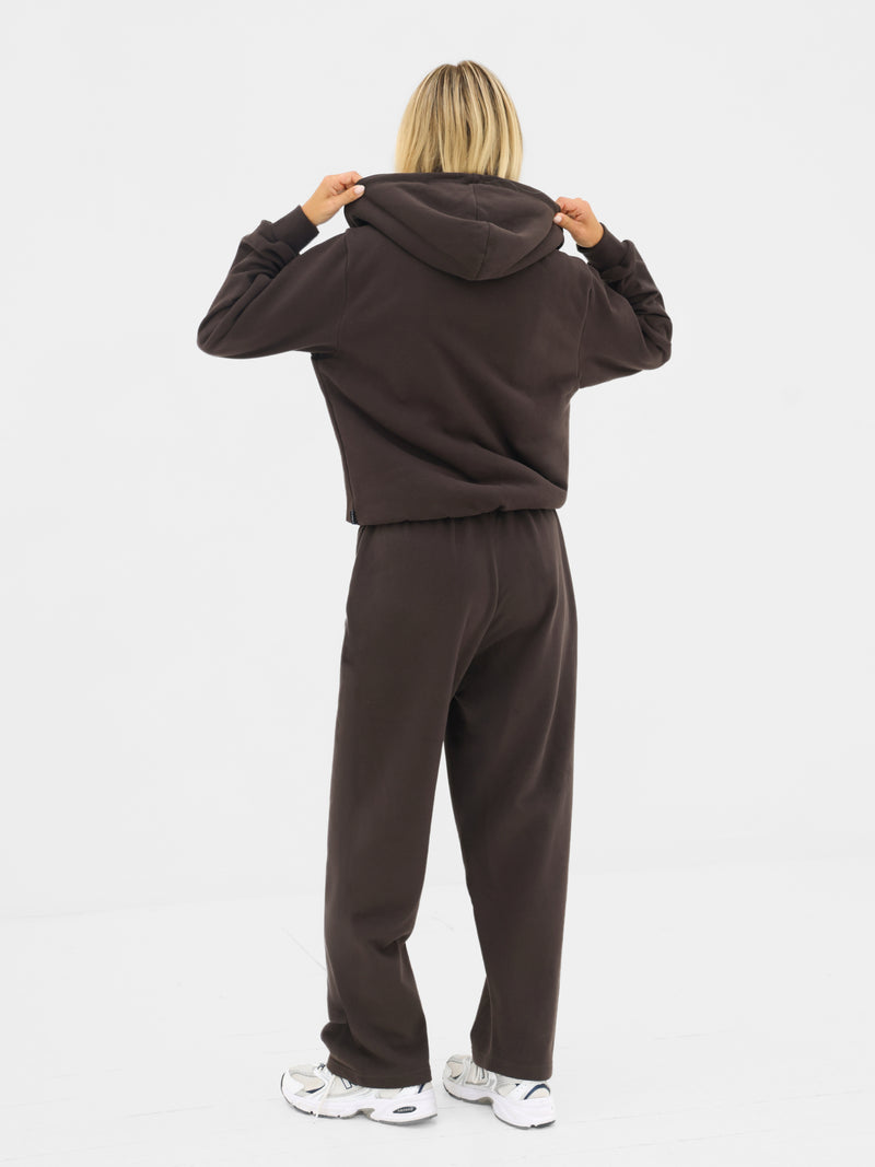 Heritage Full Zip Hoodie - Chocolate Brown