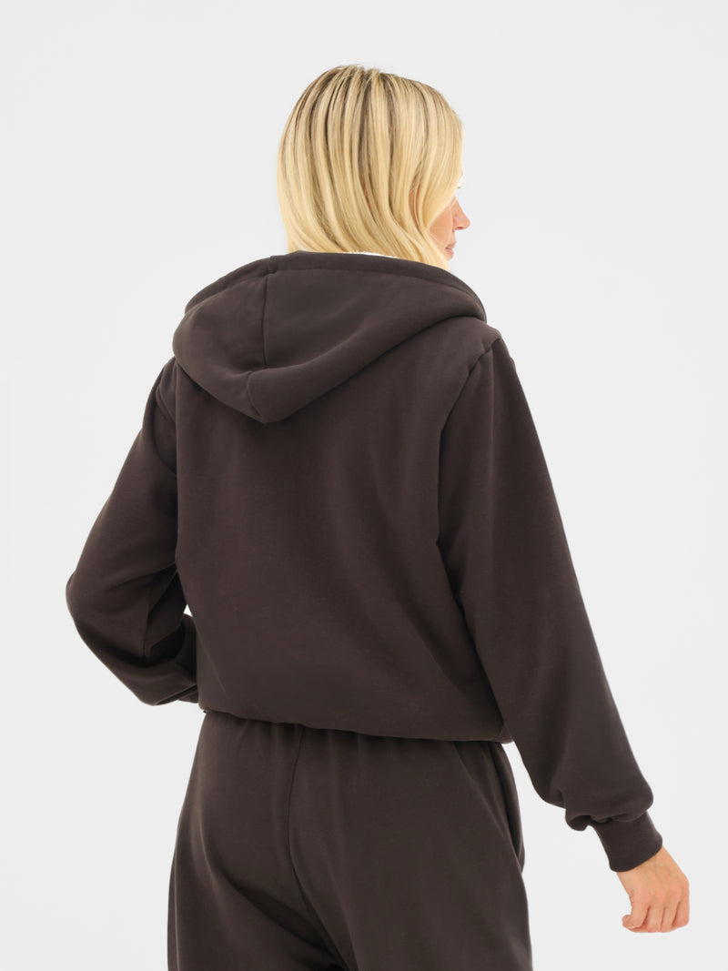 Heritage Full Zip Hoodie - Chocolate Brown