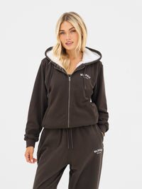 Heritage Full Zip Hoodie - Chocolate Brown