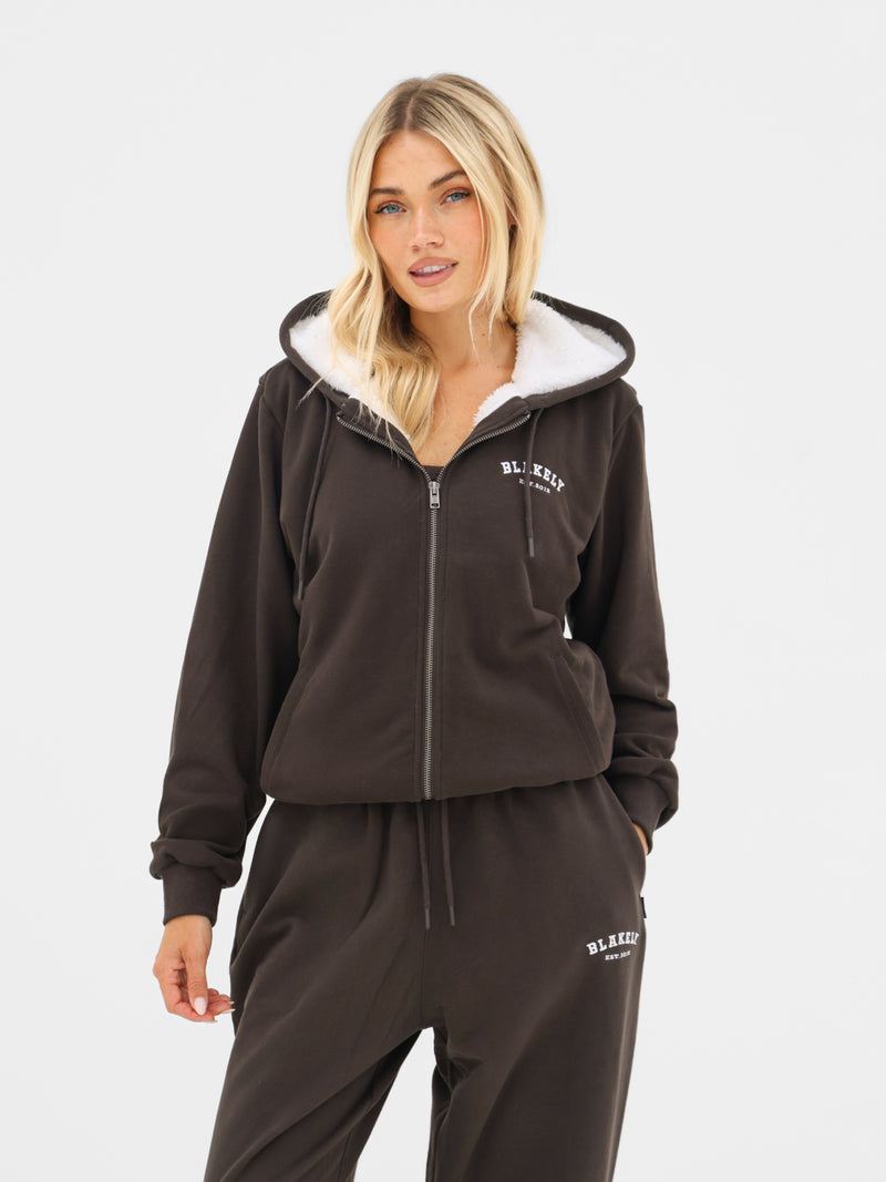 Heritage Full Zip Hoodie - Chocolate Brown