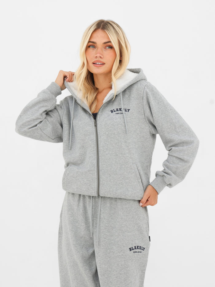 Heritage Full Zip Hoodie - Marl Grey