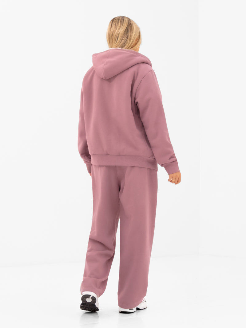 Heritage Oversized Full Zip Hoodie - Dusty Pink