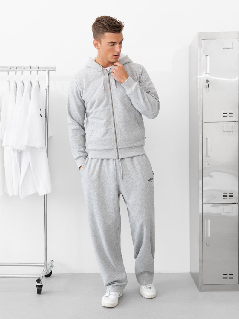 Heritage Relaxed Full Zip Hoodie - Marl Grey