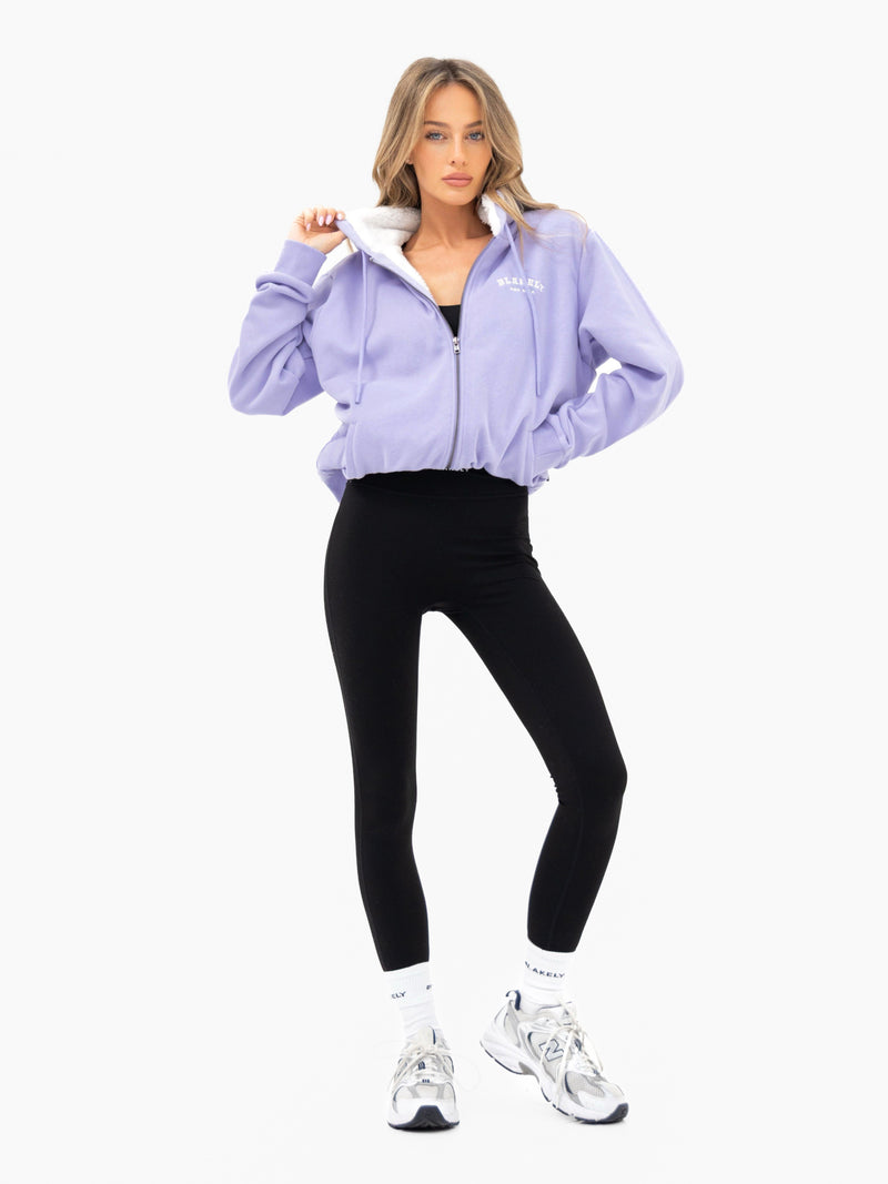 Heritage Oversized Full Zip Hoodie - Lilac